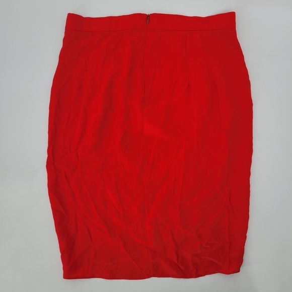 Amanda Uprichard Red 100% silk wrap skirt size Large - Picture 2 of 9